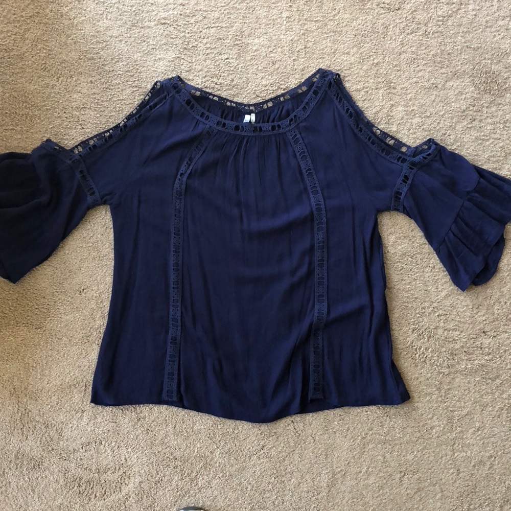Navy blue 3/4 sleeve blouse